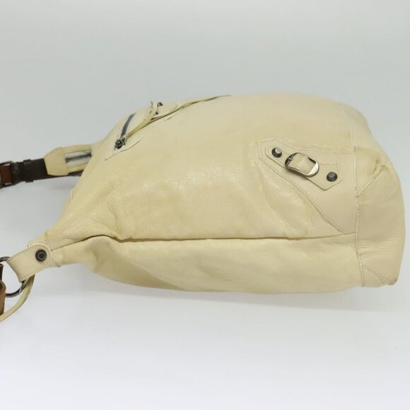 BALENCIAGA The Day Shoulder Bag Leather Beige Auth - Picture 5 of 14